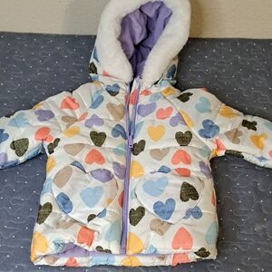Wippette Colorful Heart Patterned Puffer Jacket size 2T